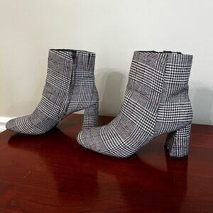 Sugar Brand Element Style Square-Toed Dress Houndstooth Booties - Size 10